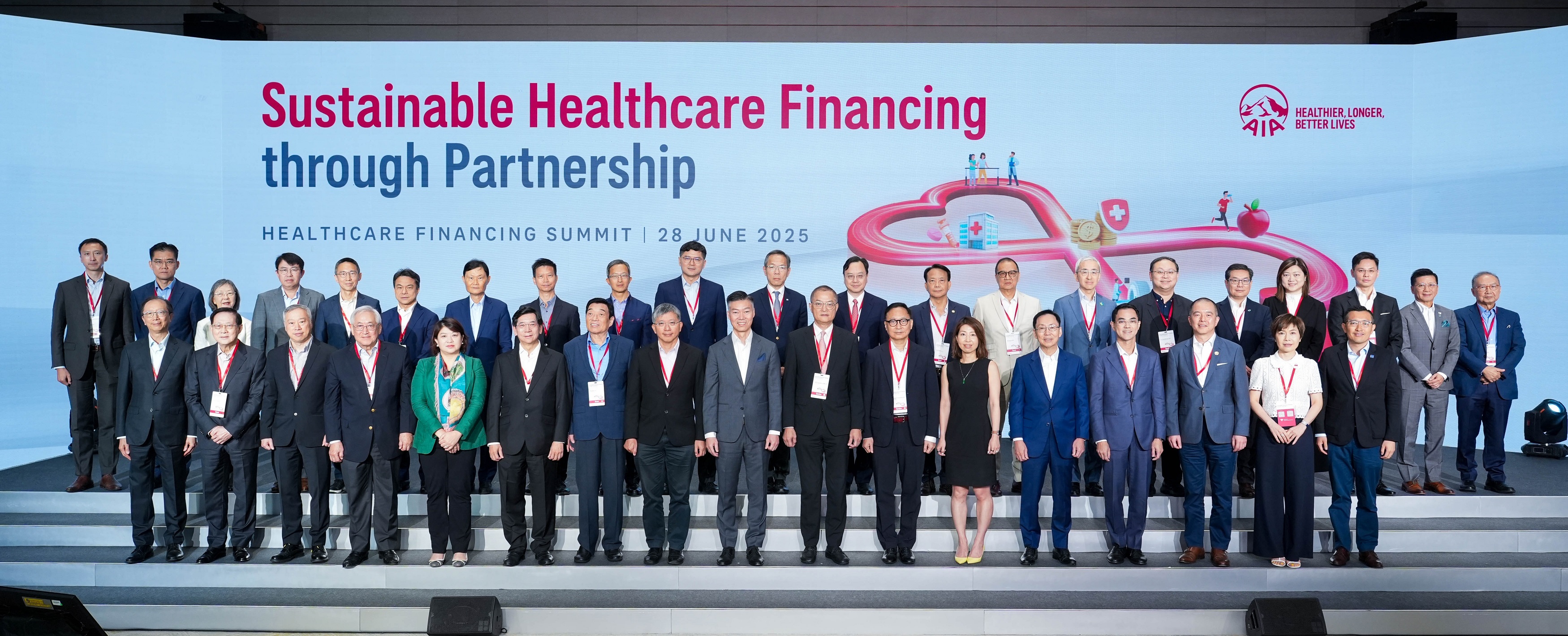 Caption: The Healthcare Financing Summit bringing together government officials, legislators, regulators, and leaders from the healthcare and insurance industries to explore collaborative solutions for building a healthcare system that is accessible, affordable, and effective for the sustainable future of Hong Kong.