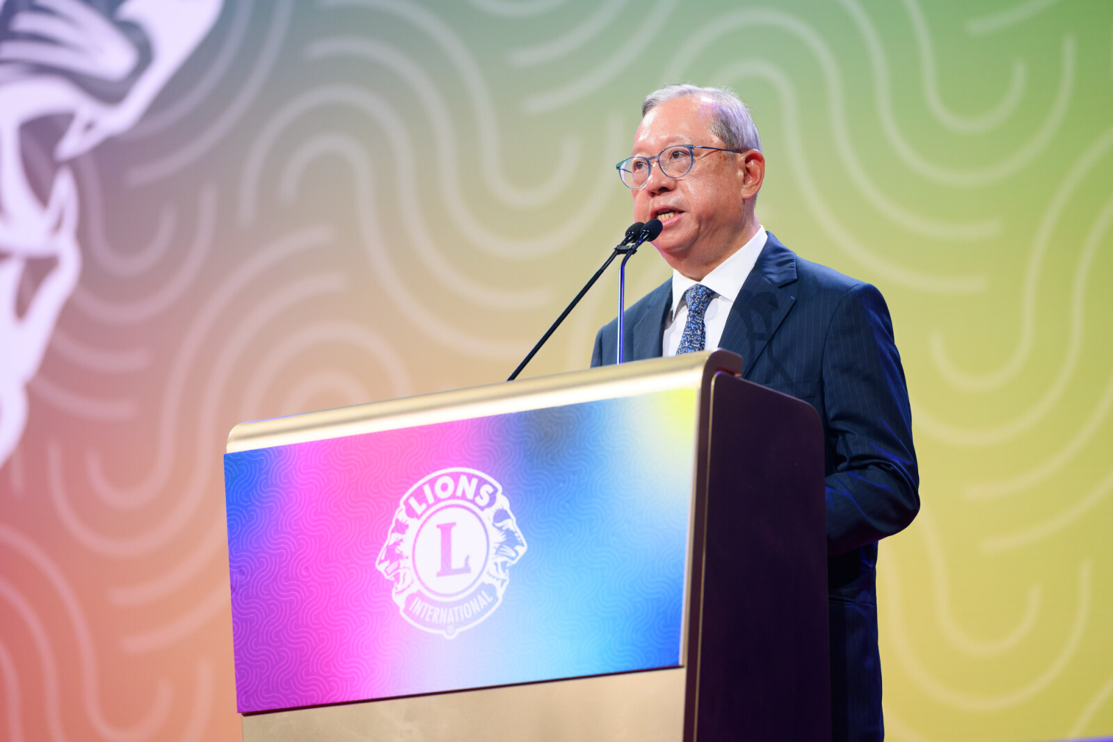 HKTB Chairman Dr Peter Lam delivered the opening remarks at the 108th Lions International Convention, held at AsiaWorld-Expo.